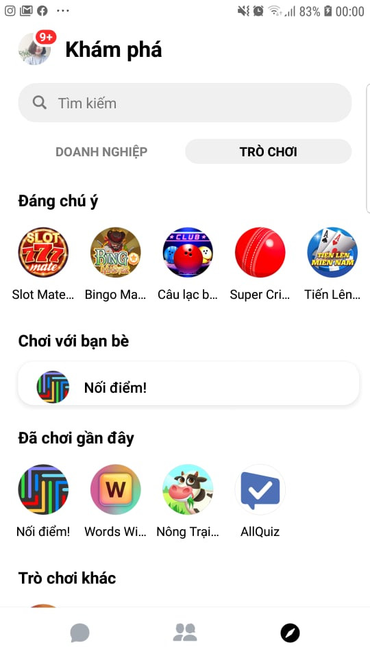 Bước 1: Truy cập vào khu vực Trò chơi 1