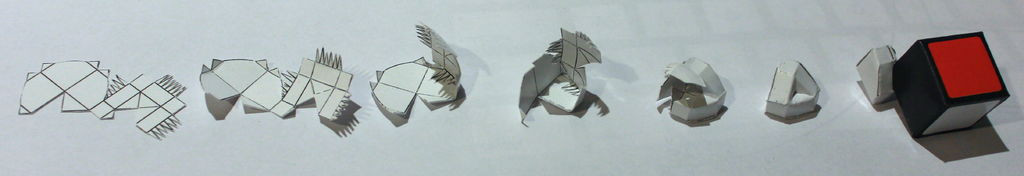 Gấp và dán các mảnh 3