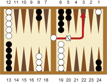 Cách chơi một ván Backgammon 2
