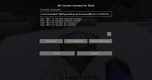 Bước 4: Lập trình và kích hoạt Command Block 1