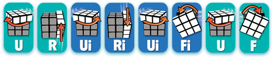 Bước 3:  Hoàn thành tầng 2 của khối Rubik 2