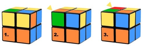 Bước 3: Định hướng các mảnh màu vàng và hoàn thành Rubik 1