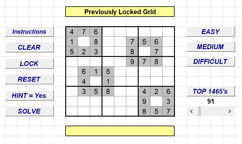 Bước 4: Chơi Sudoku trên file Excel 0