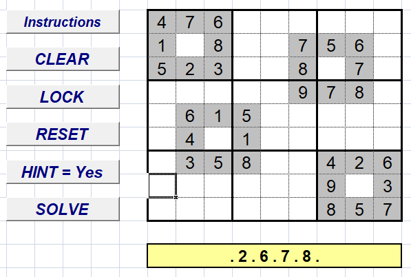 Bước 4: Chơi Sudoku trên file Excel 1