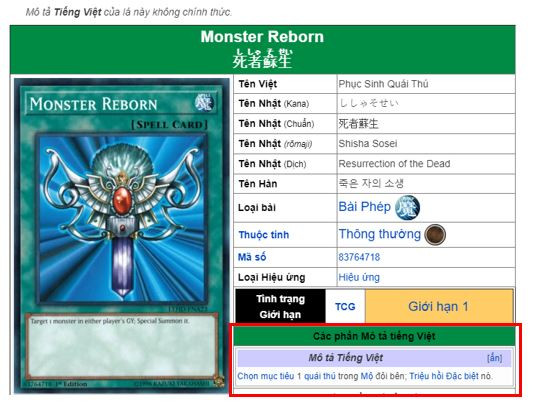 Tra cứu dịch lá bài Yugioh 2