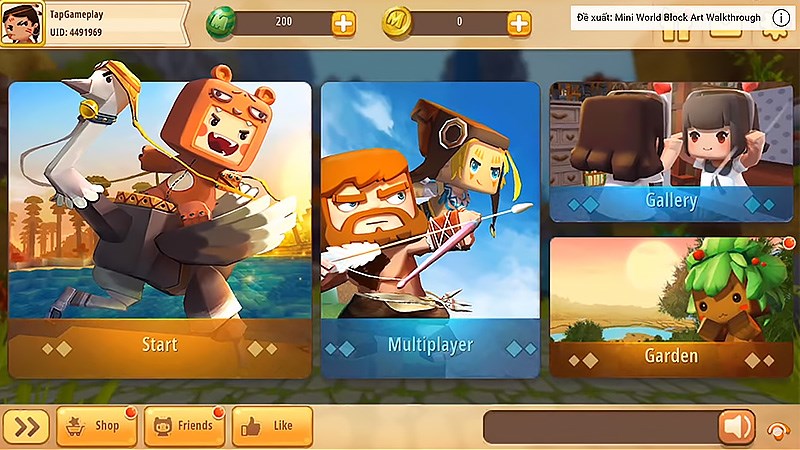 Hướng dẫn cách chơi Mini World: Block Art 2