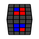 Bước A:  Giải những viên Trung tâm của Rubik 8