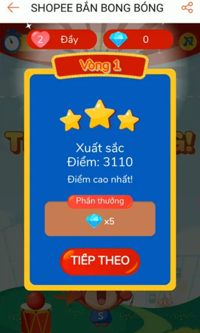 Cách chơi Game Bắn Bóng Shopee 3