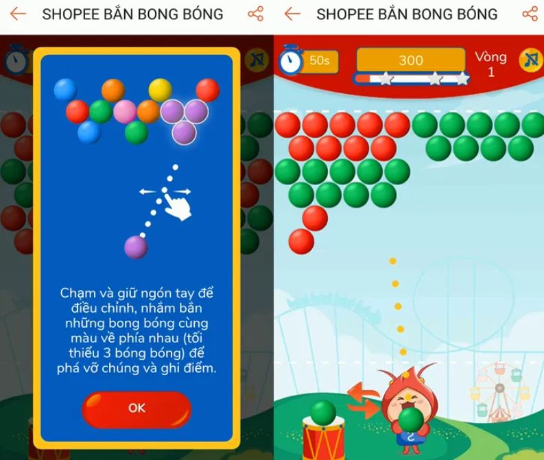 Cách chơi Game Bắn Bóng Shopee 0