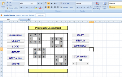 Hướng dẫn chơi Sudoku trên Excel